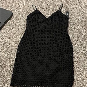 Lulu's Black Textured Mini Dress